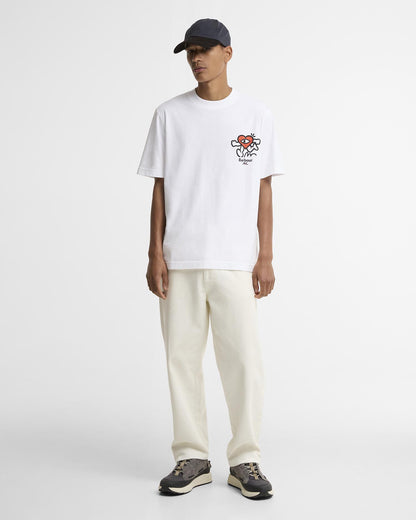 Barbour x Mul Mens Camping Trip Graphic T - Shirt - White | CHO | Designer Mens T - Shirts