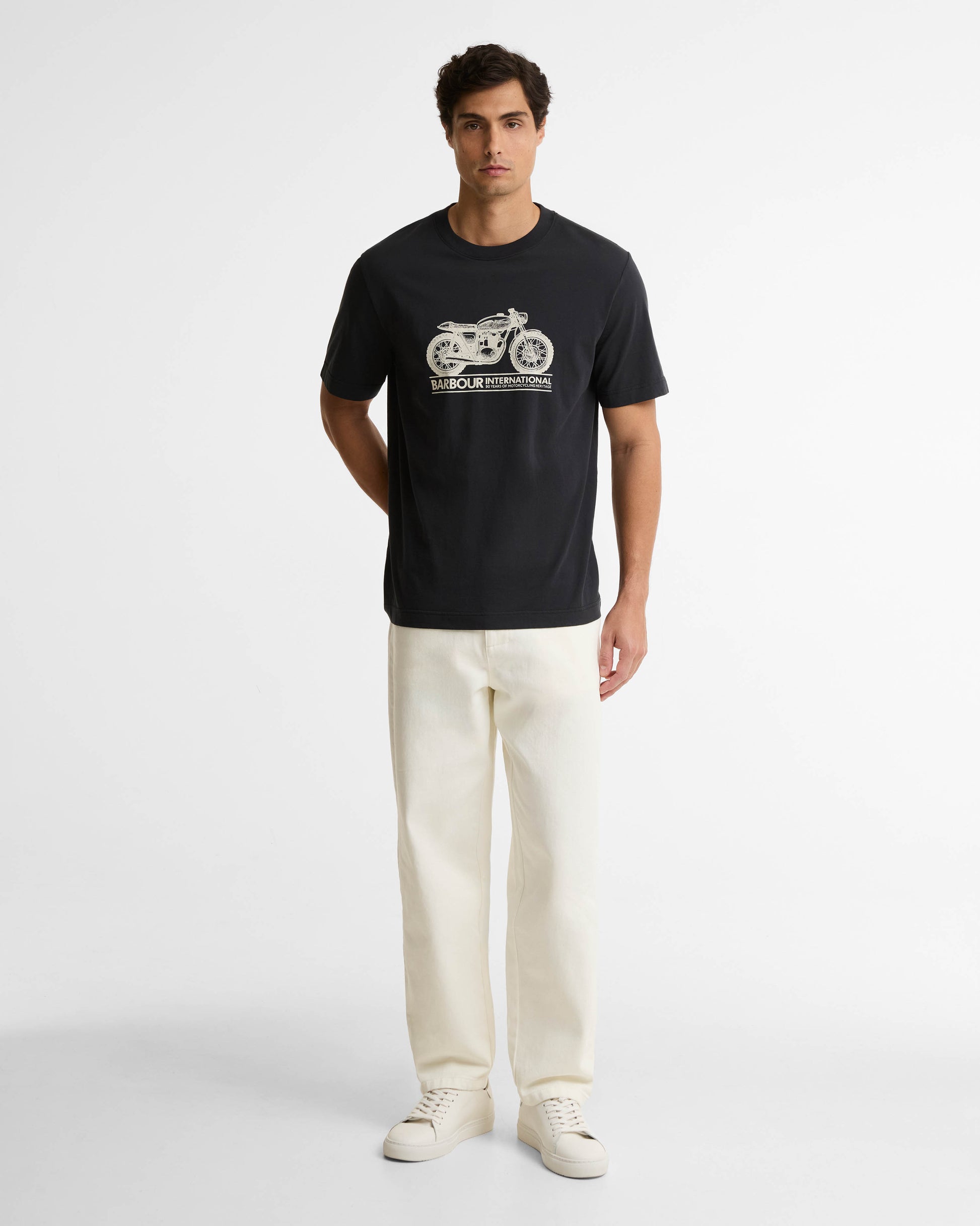 Barbour International Triton Mens T - Shirt - Black | CHO | Designer Mens T - Shirts