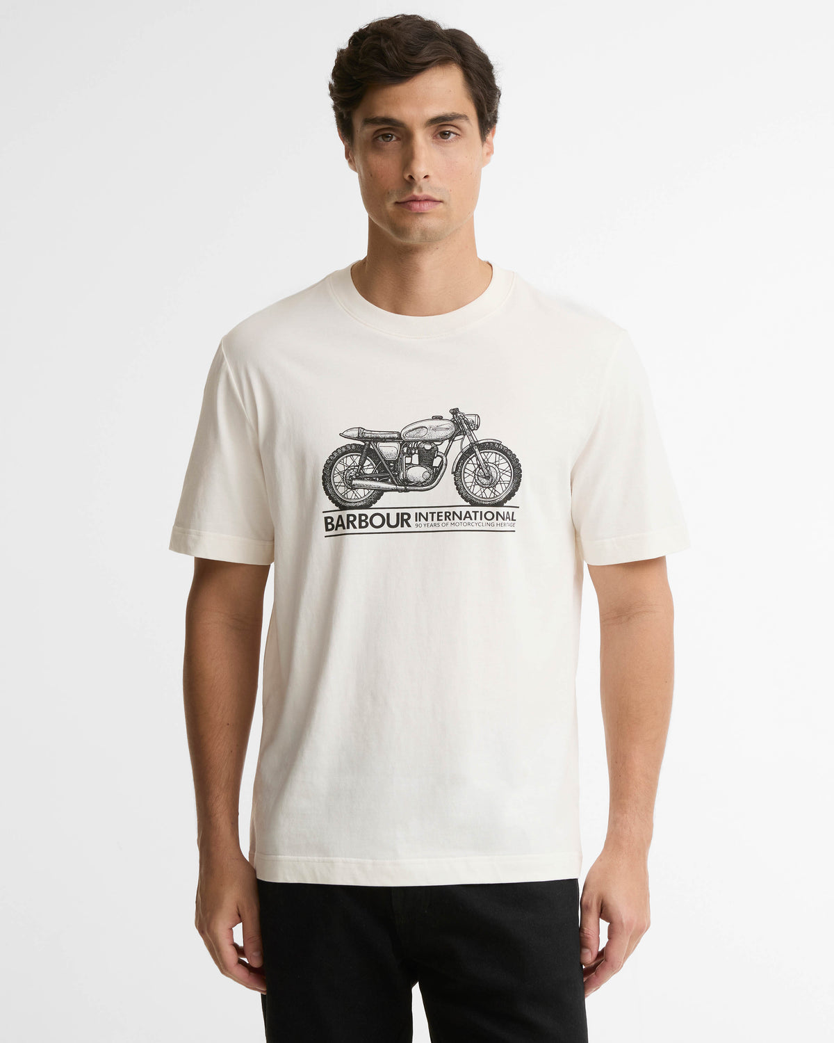 Barbour International Triton Mens T - Shirt - Whisper White | CHO | Designer Mens T - Shirts
