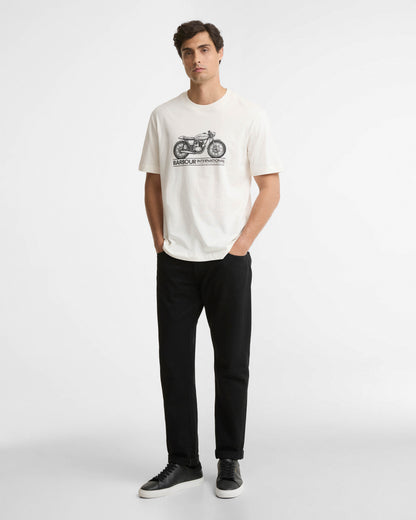 Barbour International Triton Mens T - Shirt - Whisper White | CHO | Designer Mens T - Shirts