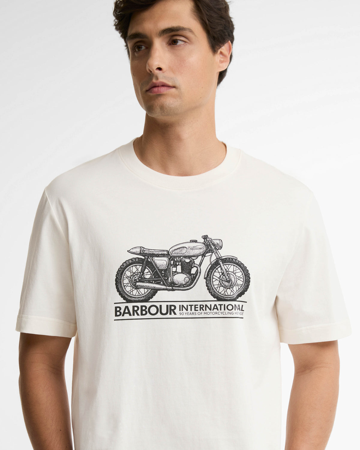 Barbour International Triton Mens T - Shirt - Whisper White | CHO | Designer Mens T - Shirts