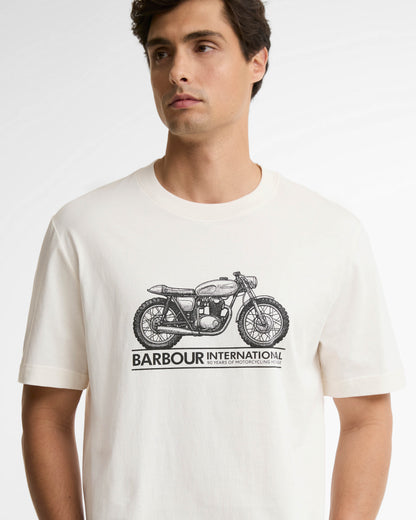 Barbour International Triton Mens T - Shirt - Whisper White | CHO | Designer Mens T - Shirts