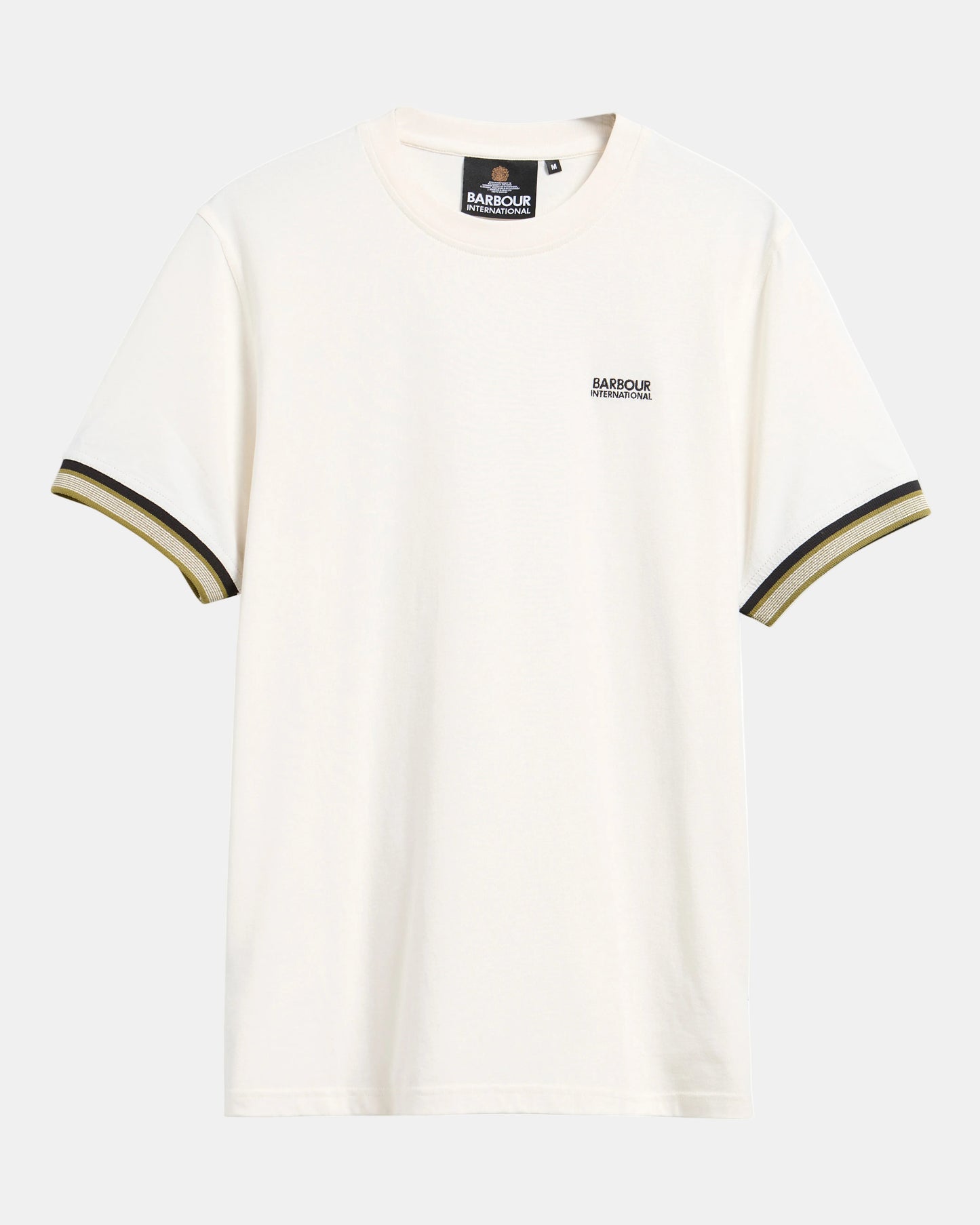 Barbour International Newport Mens Tipped T - Shirt - Whisper White | CHO | Designer Mens T - Shirts