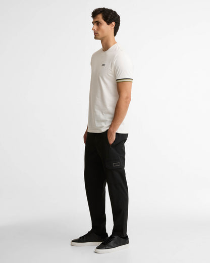 Barbour International Newport Mens Tipped T - Shirt - Whisper White | CHO | Designer Mens T - Shirts