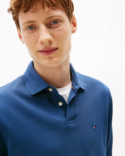 Tommy Hilfiger 1985 Regular Long Sleeve Mens Polo Shirt - Aegean Sea