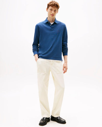Tommy Hilfiger 1985 Regular Long Sleeve Mens Polo Shirt - Aegean Sea