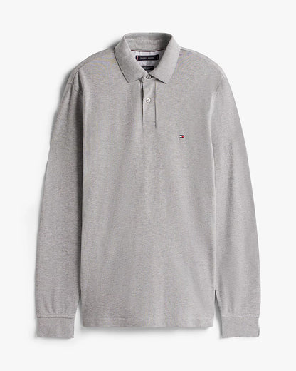 Tommy Hilfiger 1985 Regular Long Sleeve Mens Polo Shirt - Medium Grey Heather