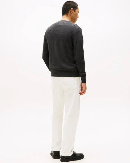 Tommy Hilfiger Organic Cotton Cashmere Mens Crew Sweater - Dark Grey Heather