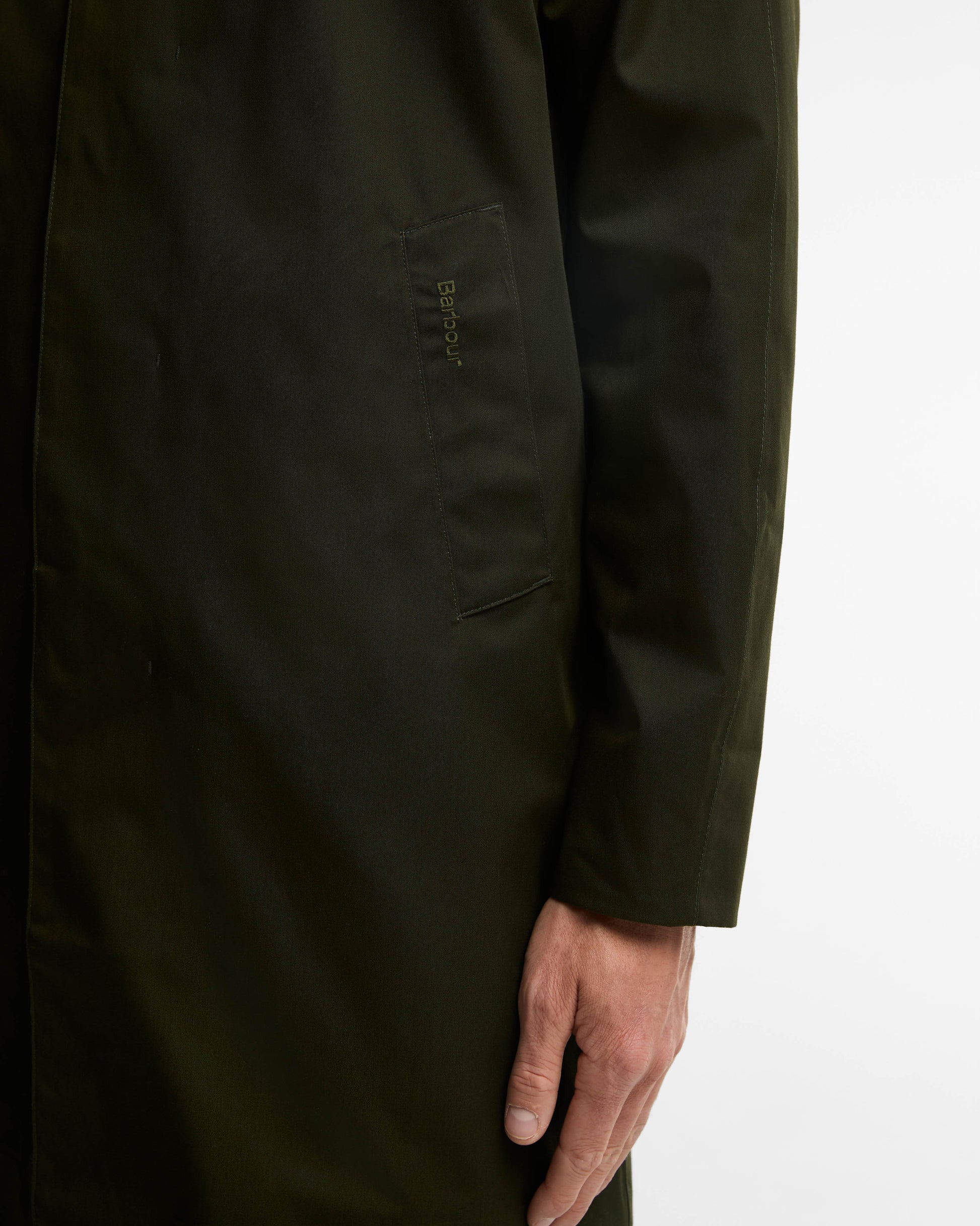 Barbour Lorden Mens Showerproof Mac - Sage | CHO | Designer Mens Coats & Jackets