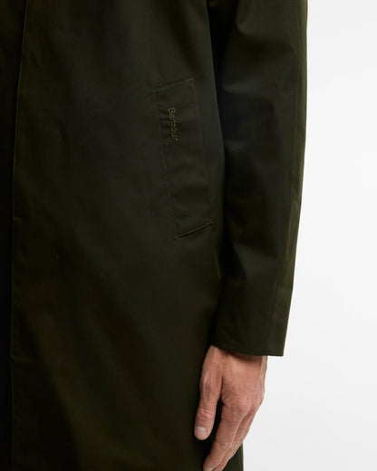 Barbour Lorden Mens Showerproof Mac - Sage | CHO | Designer Mens Coats & Jackets