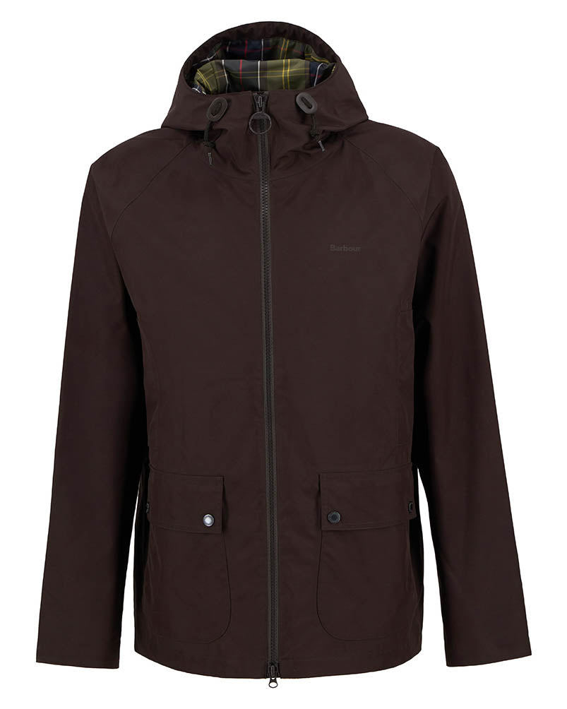 Barbour Hooded Domus Mens Waterproof Jacket - Black Oak