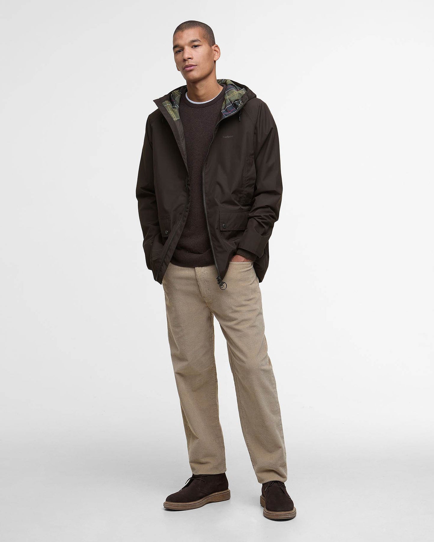 Barbour Hooded Domus Mens Waterproof Jacket - Black Oak