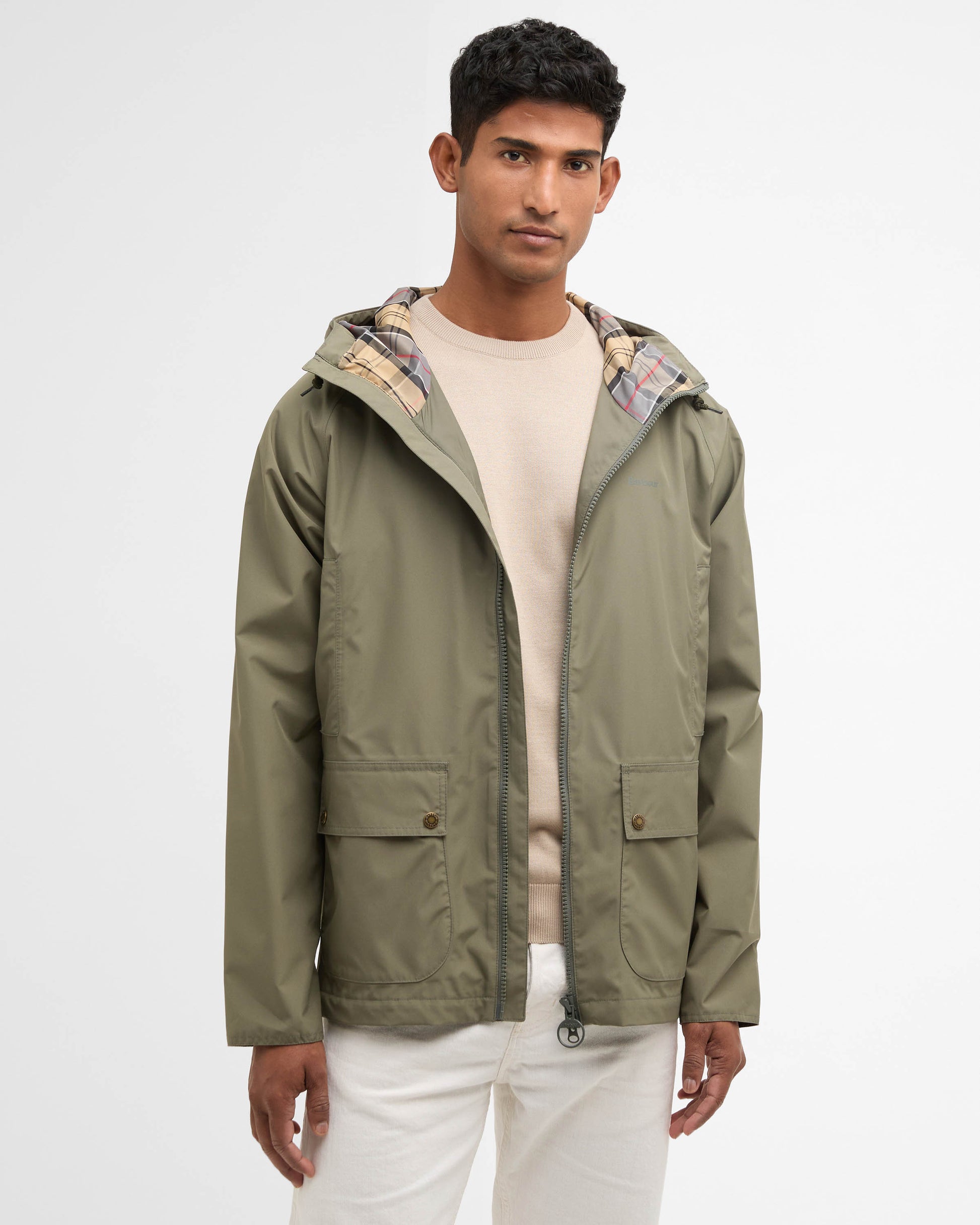 Barbour Hooded Domus Mens Waterproof Jacket - Olive | CHO | Designer Mens Coats & Jackets