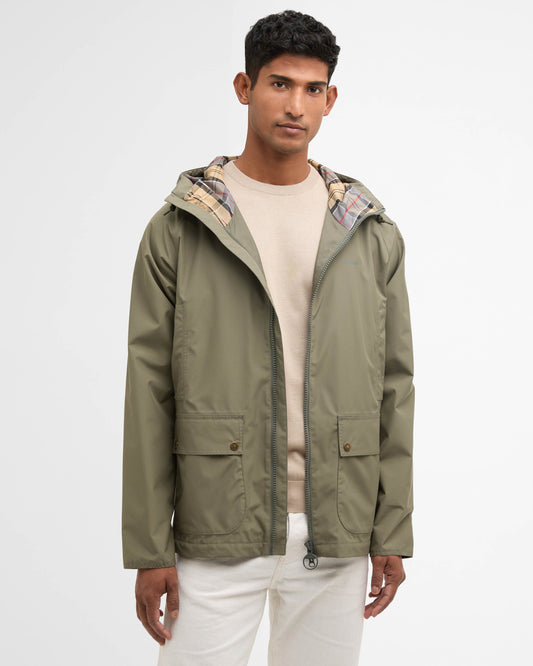 Barbour Hooded Domus Mens Waterproof Jacket - Olive | CHO | Designer Mens Coats & Jackets