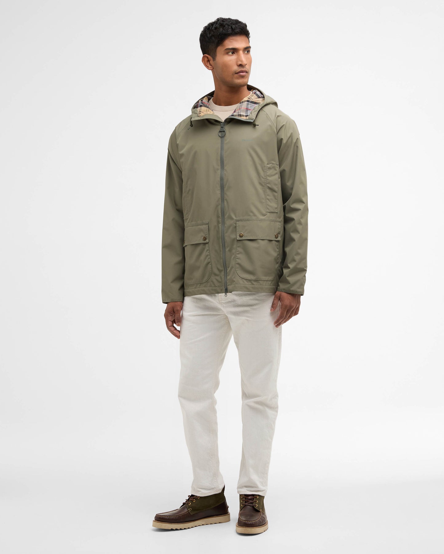 Barbour Hooded Domus Mens Waterproof Jacket - Olive | CHO | Designer Mens Coats & Jackets