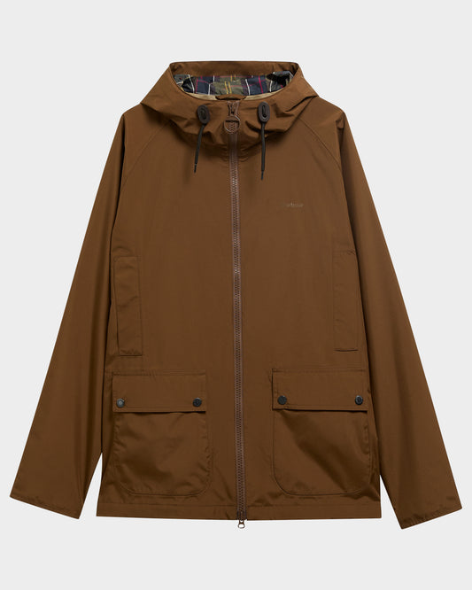 Barbour Hooded Domus Mens Waterproof Jacket - Dark Sand | CHO | Designer Mens Coats & Jackets