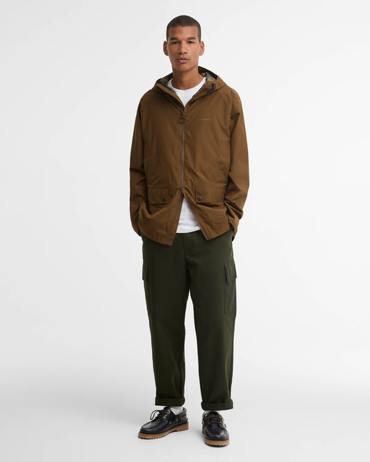 Barbour Hooded Domus Mens Waterproof Jacket - Dark Sand | CHO | Designer Mens Coats & Jackets