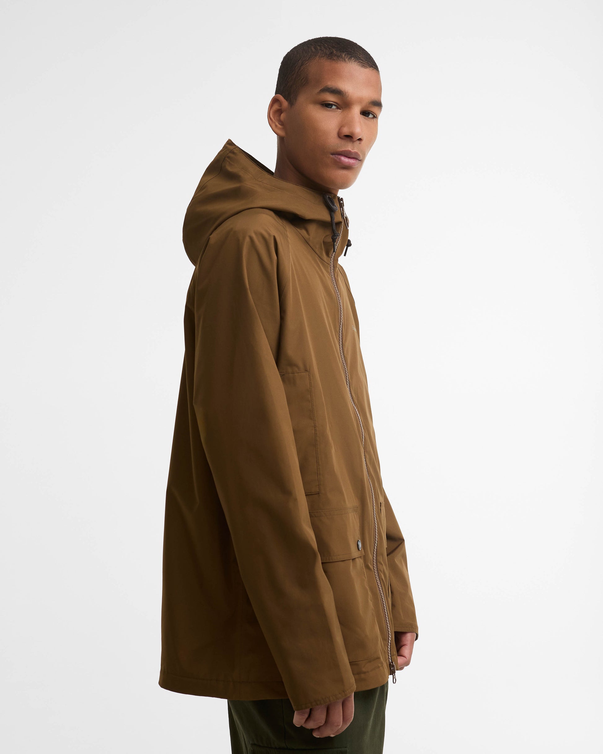 Barbour Hooded Domus Mens Waterproof Jacket - Dark Sand | CHO | Designer Mens Coats & Jackets