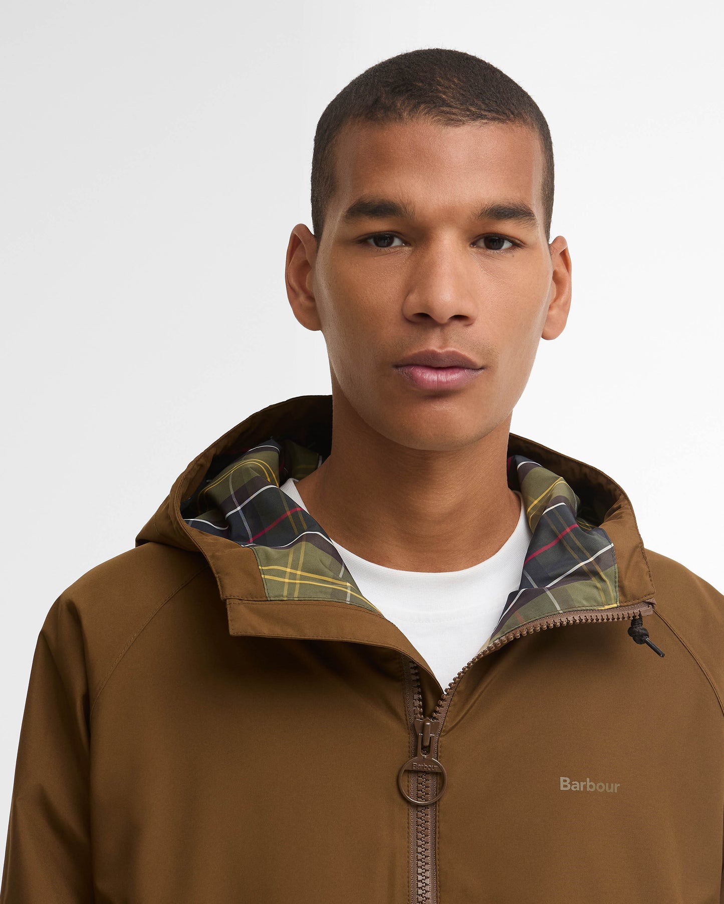 Barbour Hooded Domus Mens Waterproof Jacket - Dark Sand | CHO | Designer Mens Coats & Jackets