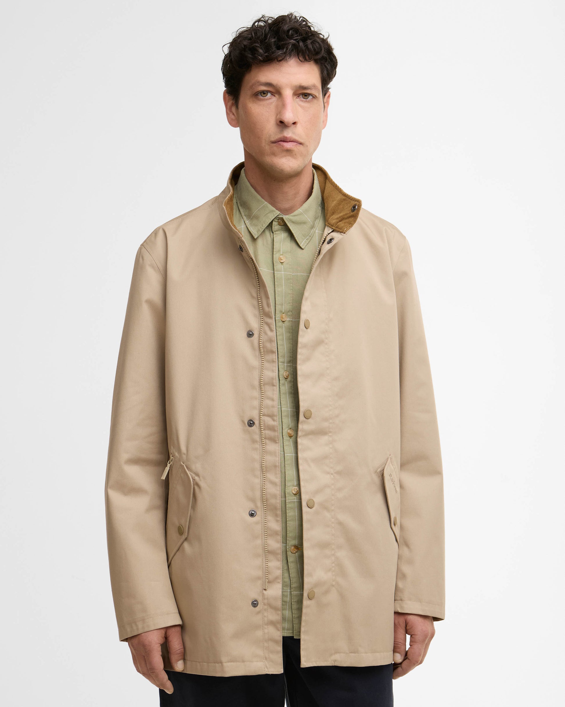 Barbour City Chelsea Mens Waterproof Jacket - Washed Stone/Highland Loch | CHO | Designer Mens Weatherproof Jackets