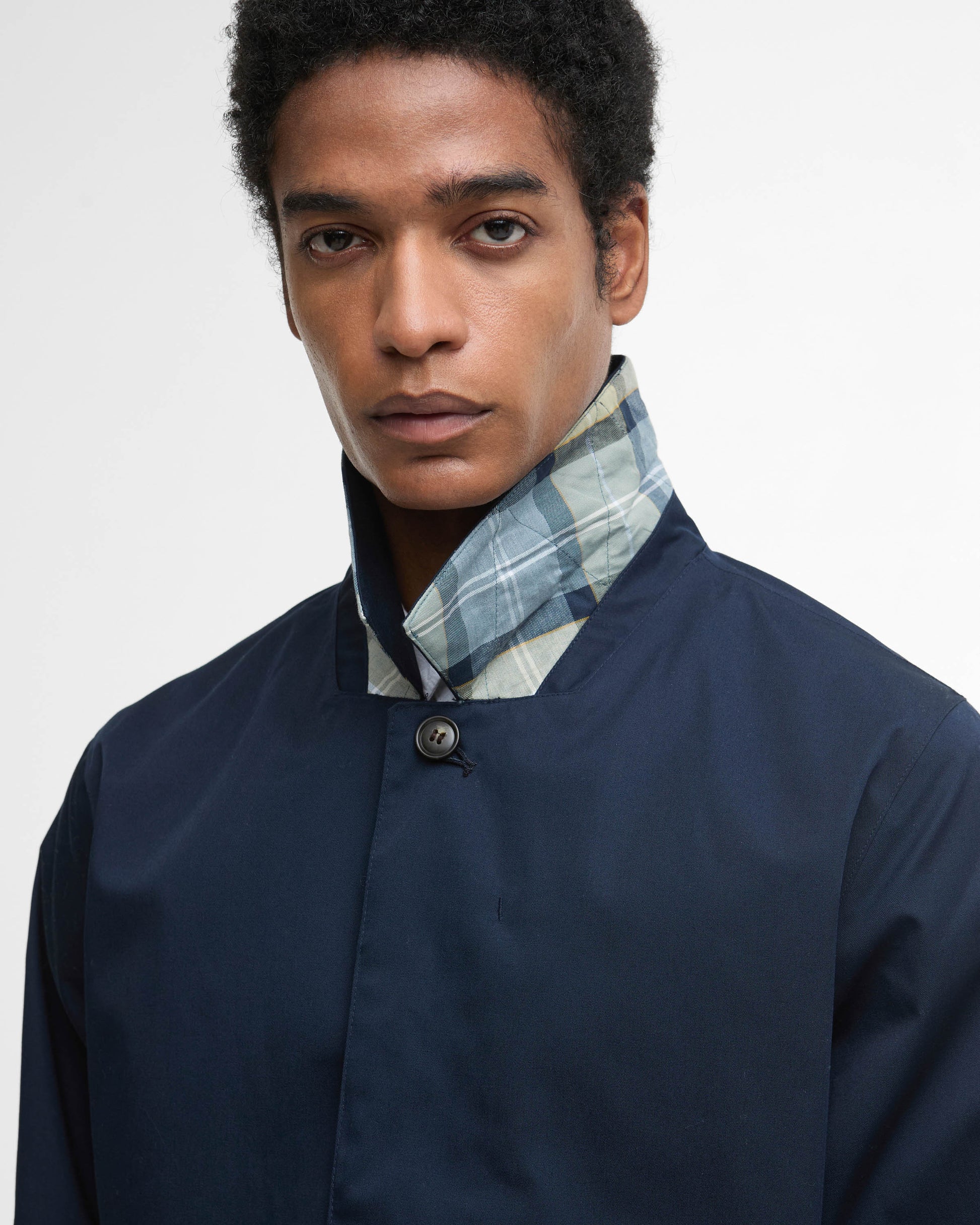 Barbour Short Rokig Mens Waterproof Jacket - Navy/Highland Loch | CHO | Designer Mens Weatherproof Jackets