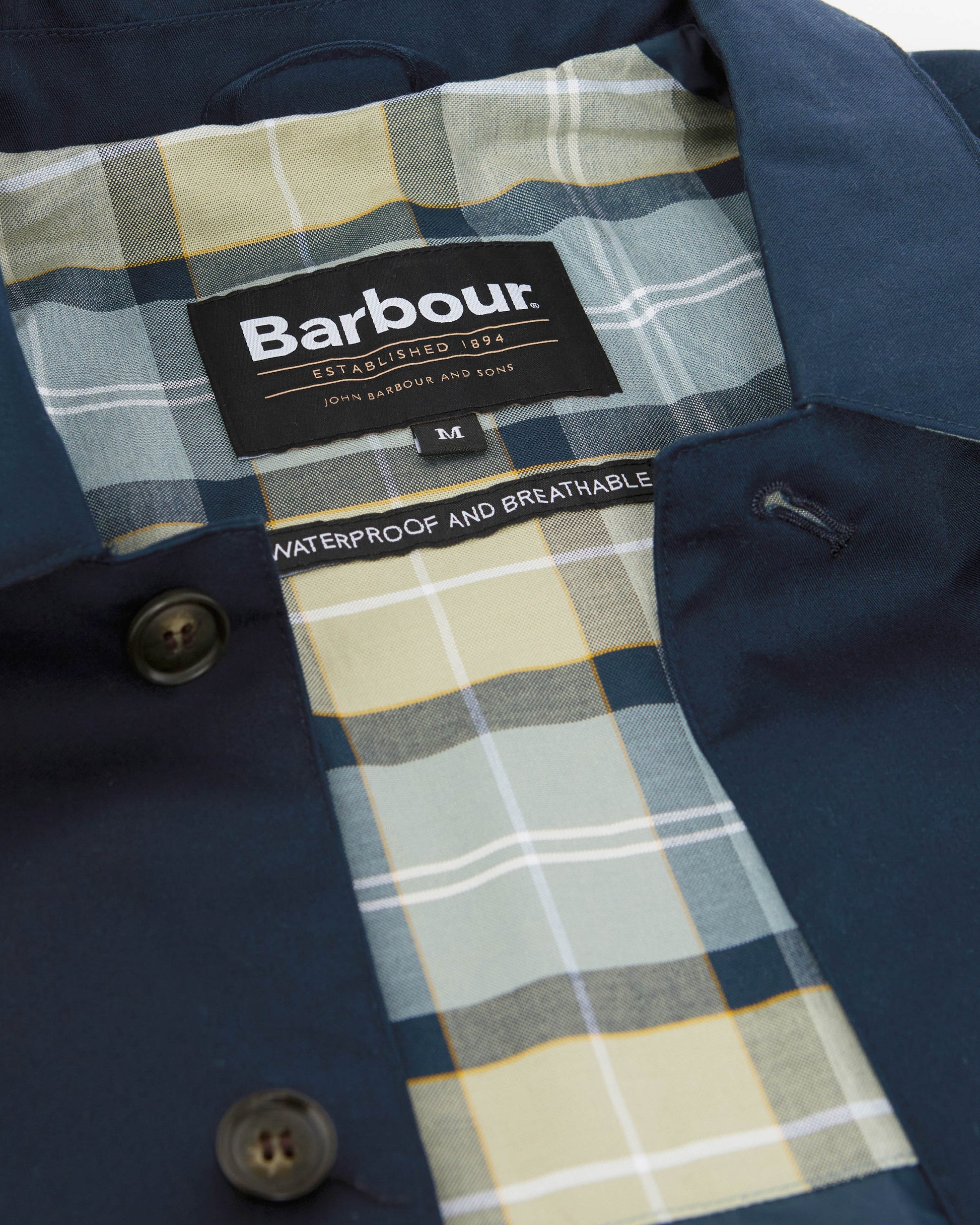 Barbour Short Rokig Mens Waterproof Jacket - Navy/Highland Loch | CHO | Designer Mens Weatherproof Jackets