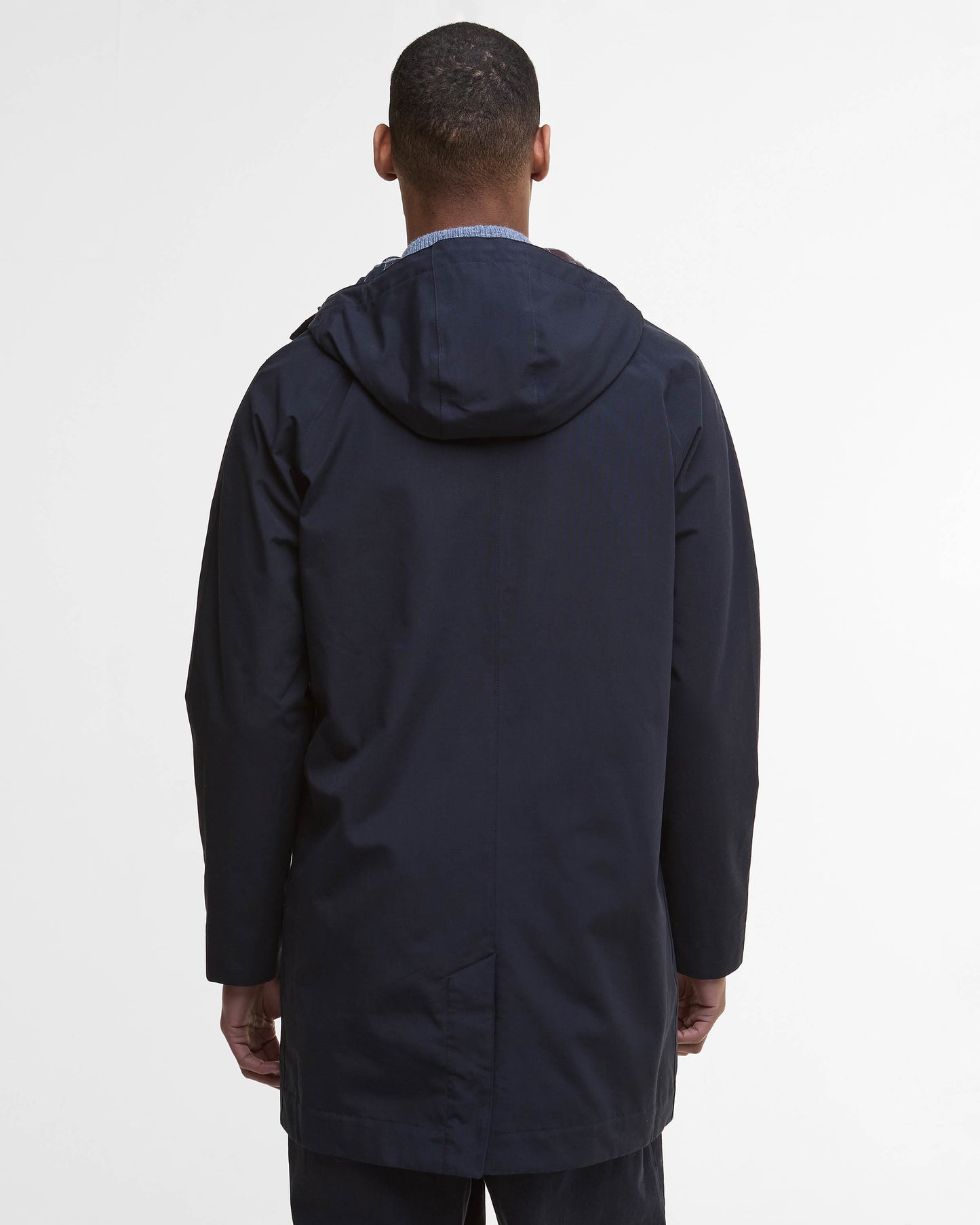 Barbour Hooded Lorden Mens Waterproof Mac - Navy