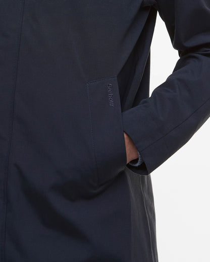 Barbour Hooded Lorden Mens Waterproof Mac - Navy