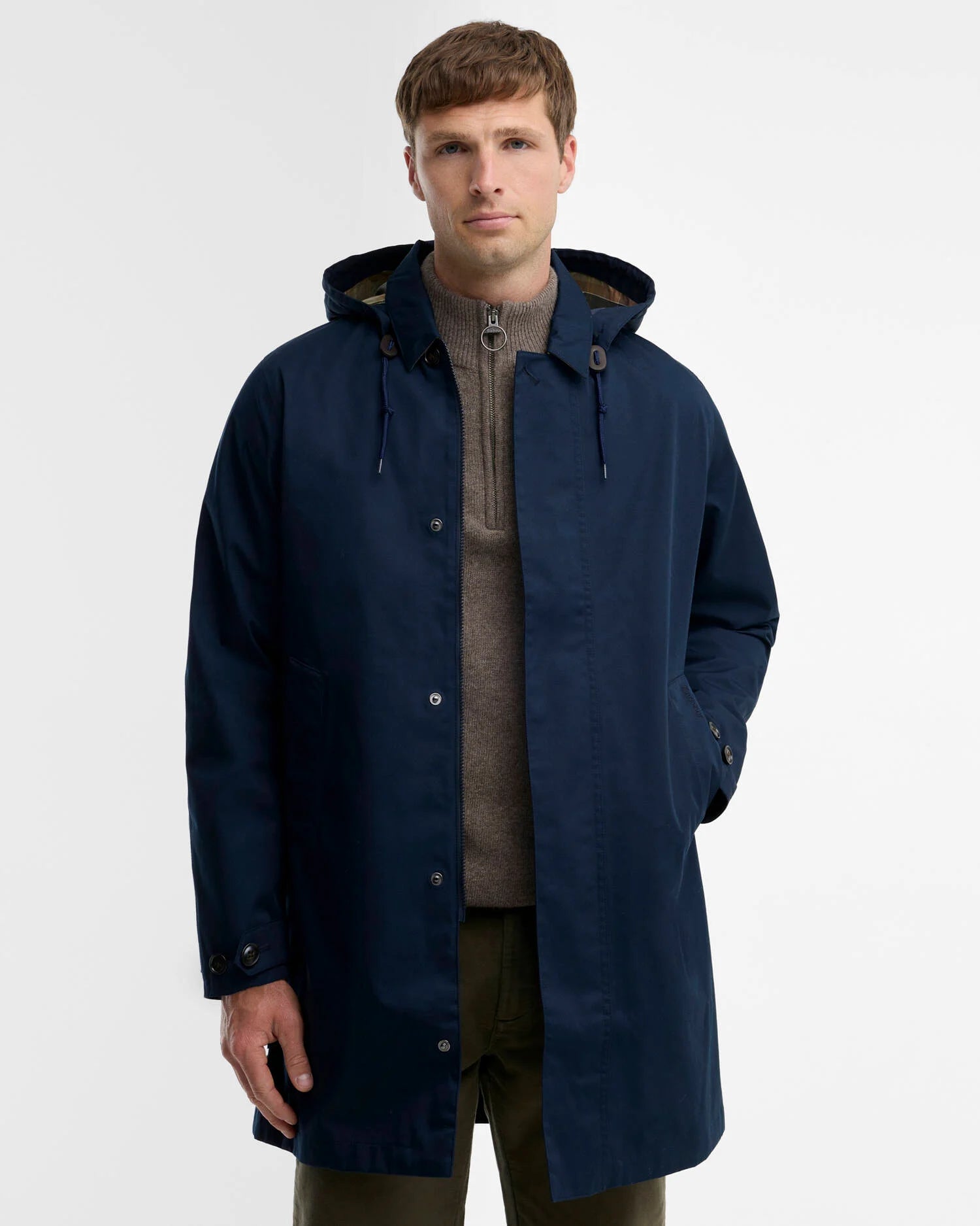 Barbour Lorig Mens Waterproof Mac - Navy, front