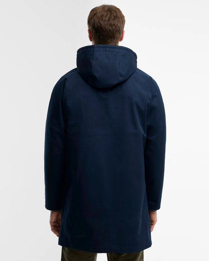 Barbour Lorig Mens Waterproof Mac - Navy, back