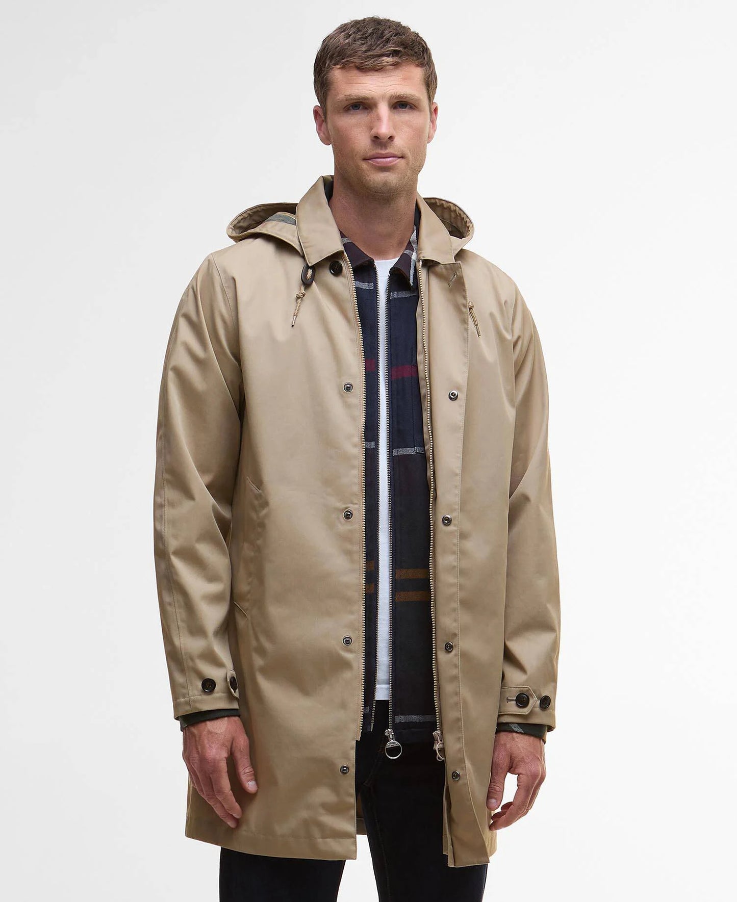 Barbour Lorig Mens Waterproof Mac - Washed Stone