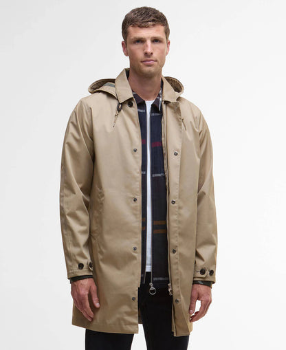 Barbour Lorig Mens Waterproof Mac - Washed Stone