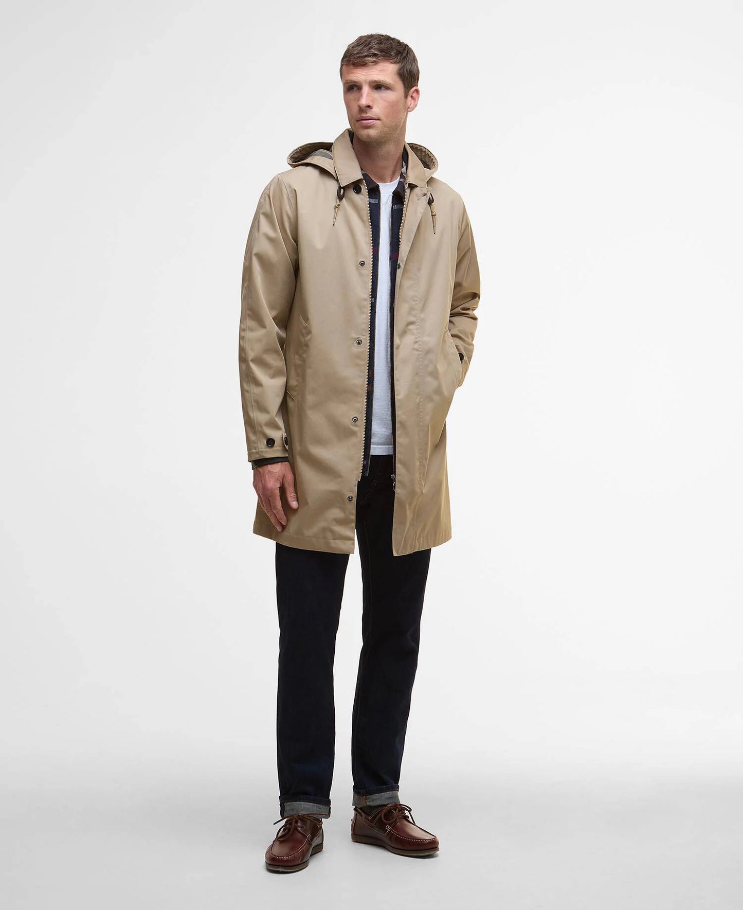 Barbour Lorig Mens Waterproof Mac - Washed Stone