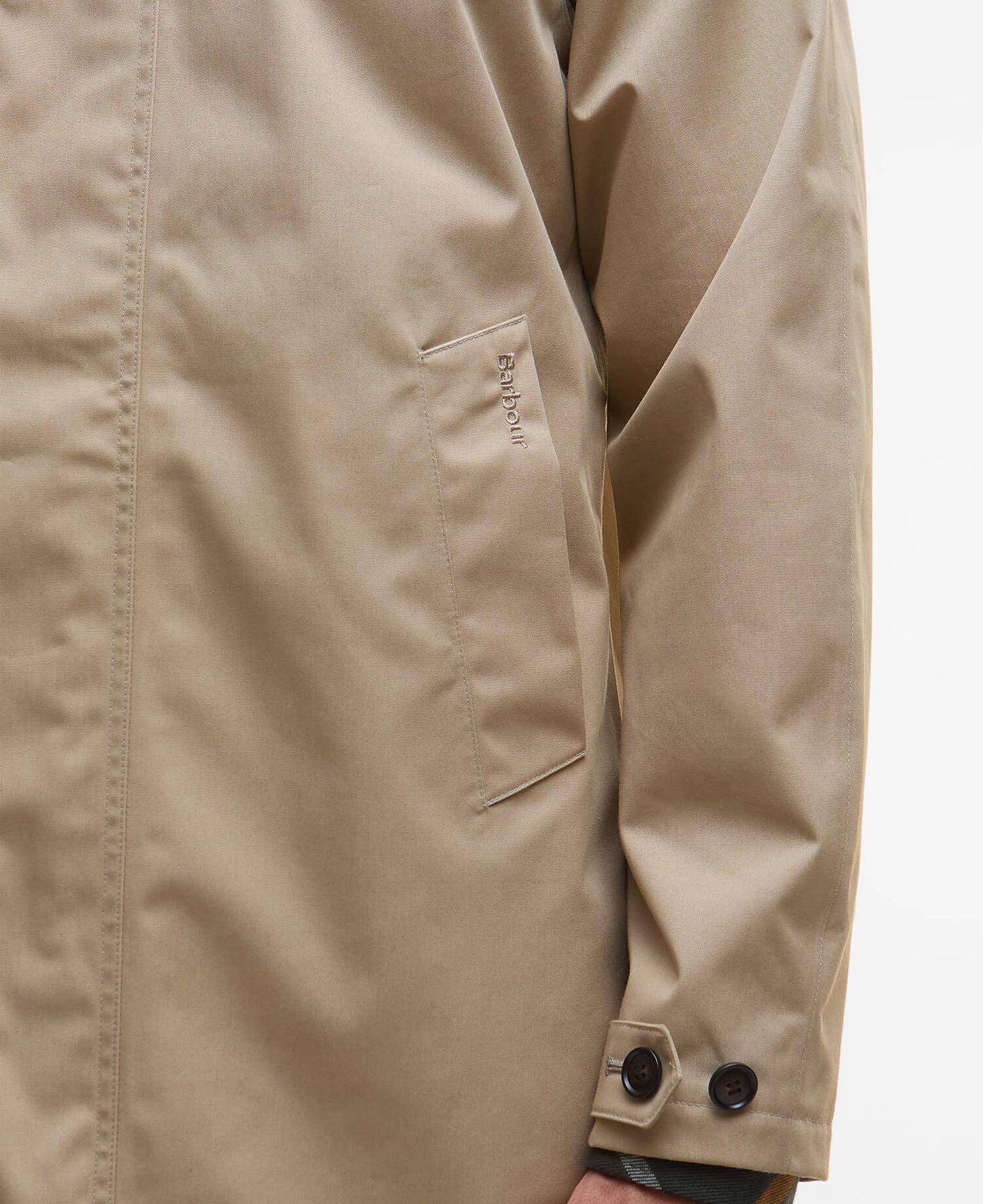 Barbour Lorig Mens Waterproof Mac - Washed Stone