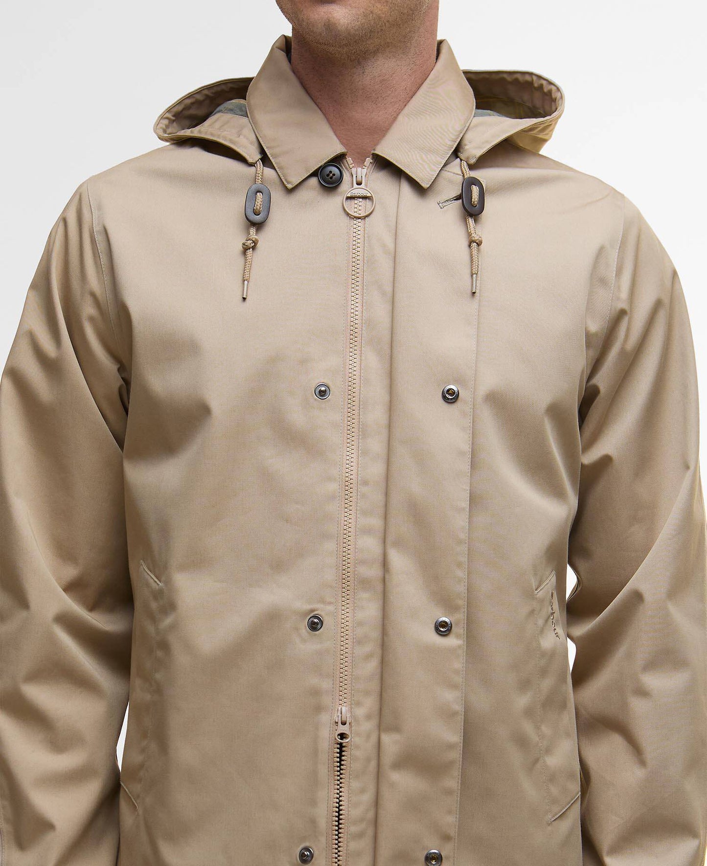 Barbour Lorig Mens Waterproof Mac - Washed Stone