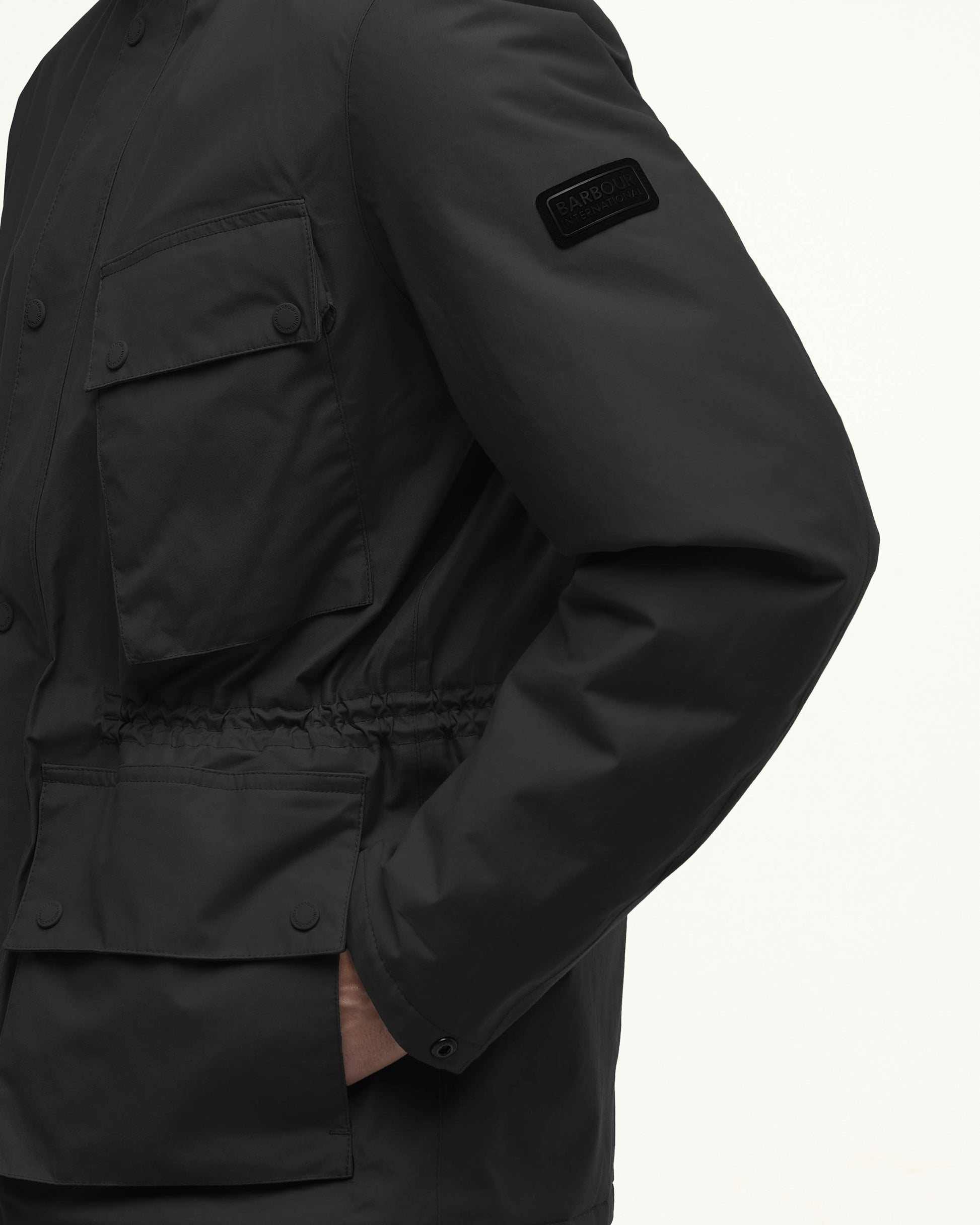 Barbour International Endley Mens Waterproof Jacket - Black | CHO | Designer Mens Waterproof Jackets