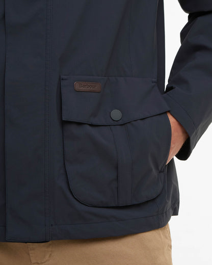 Barbour Sander Mens Waterproof Jacket - Navy | CHO | Designer Mens Weatherproof Jackets