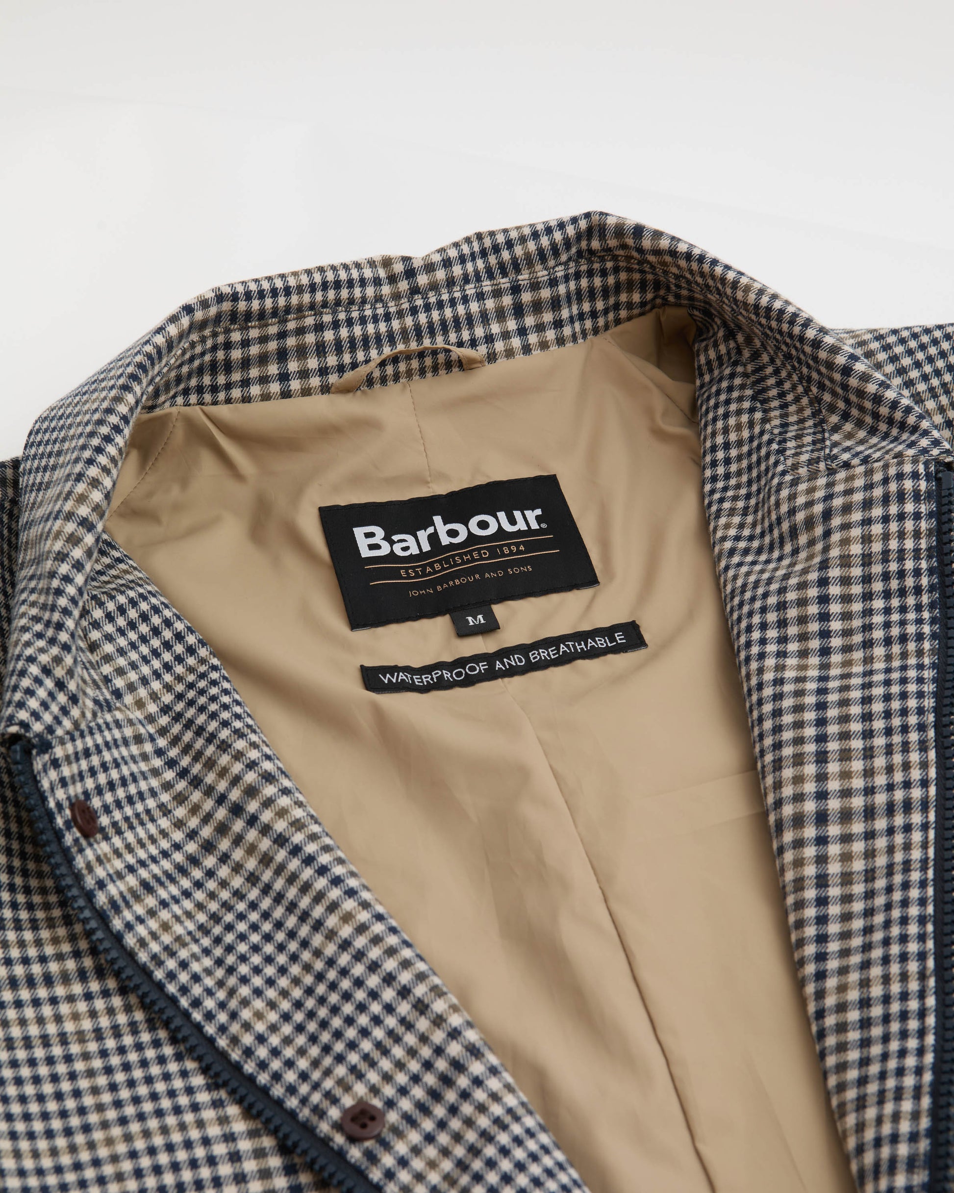 Barbour Check Rokig Mens Waterproof Mac - Highland Heritage Check | CHO | Designer Mens Weatherproof Jackets
