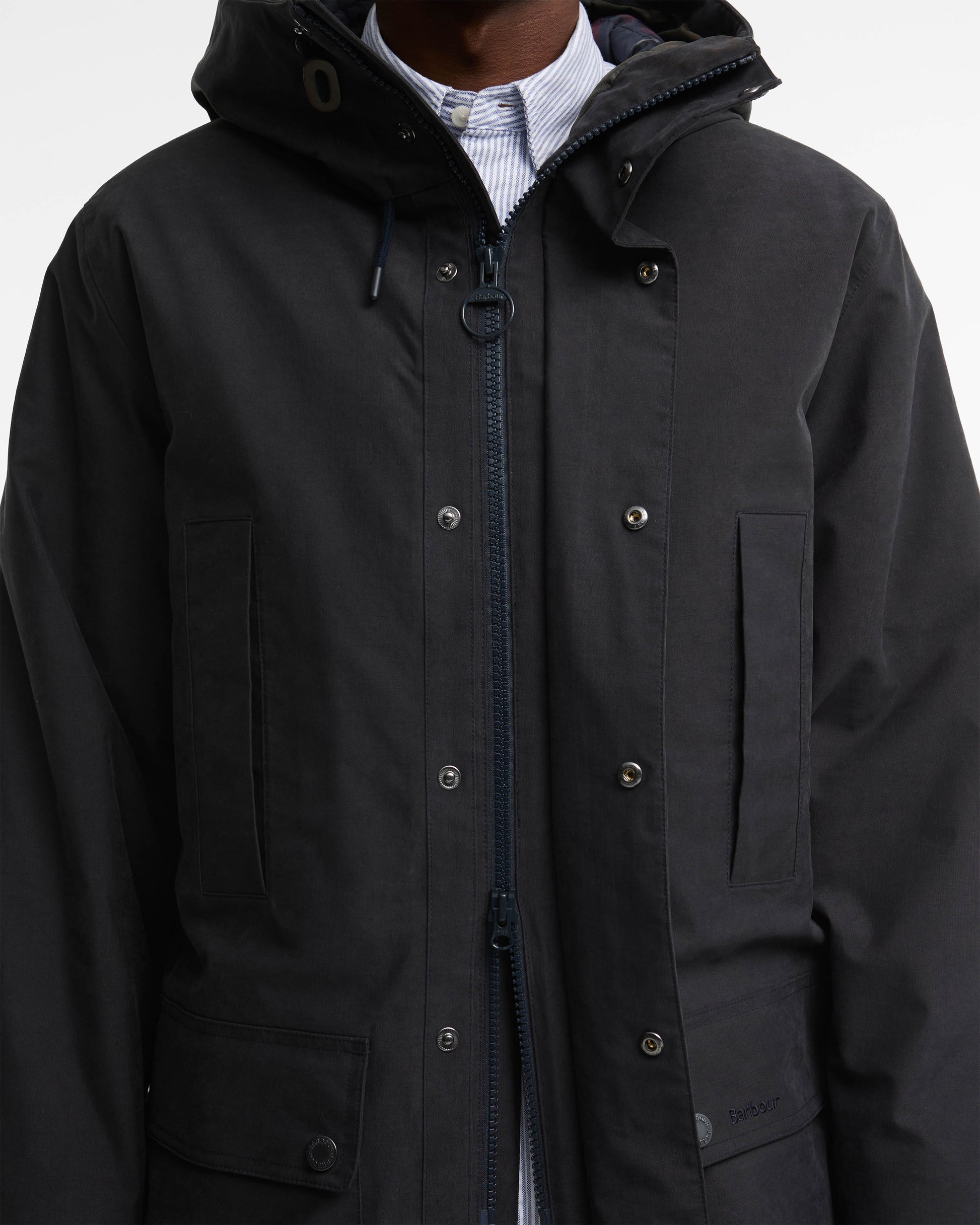 Barbour Northfield Mens Winter Waterproof Parka - Dark Navy | CHO | Designer Mens Parkas