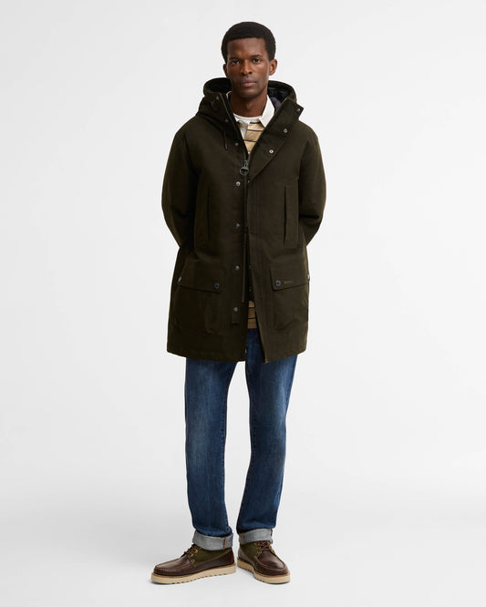 Barbour Northfield Mens Winter Waterproof Parka - Dark Sage | CHO | Designer Mens Parkas