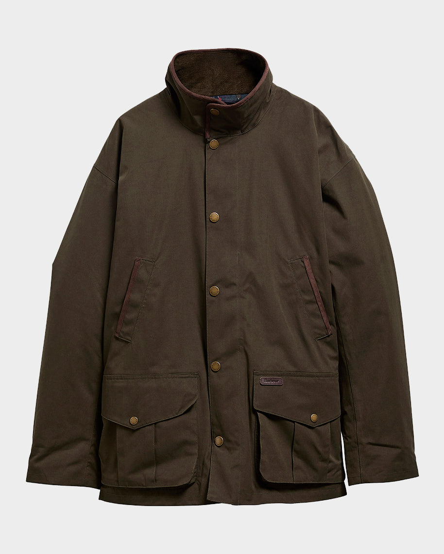 Barbour Bromfield Mens Waterproof Jacket - Dark Olive | CHO | Designer Mens Waterproof Jackets