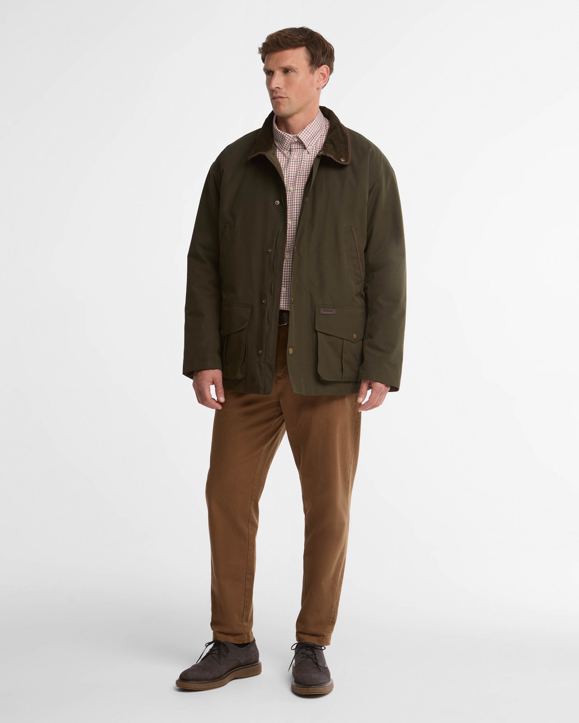 Barbour Bromfield Mens Waterproof Jacket - Dark Olive | CHO | Designer Mens Waterproof Jackets