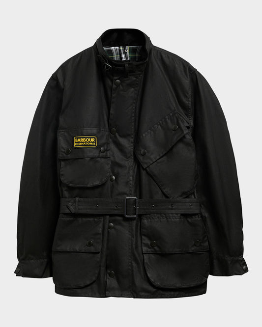 Barbour International Mens Original Wax Jacket - Black/Black