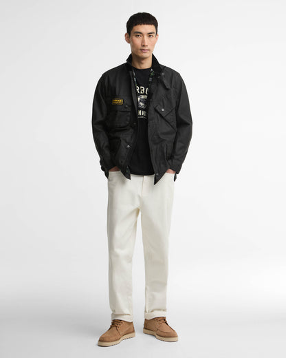 Barbour International Mens Original Wax Jacket - Black/Black | CHO | Designer Mens Wax Jackets