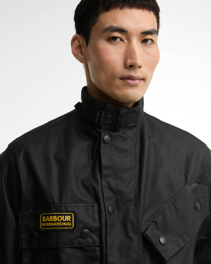 Barbour International Mens Original Wax Jacket - Black/Black | CHO | Designer Mens Wax Jackets