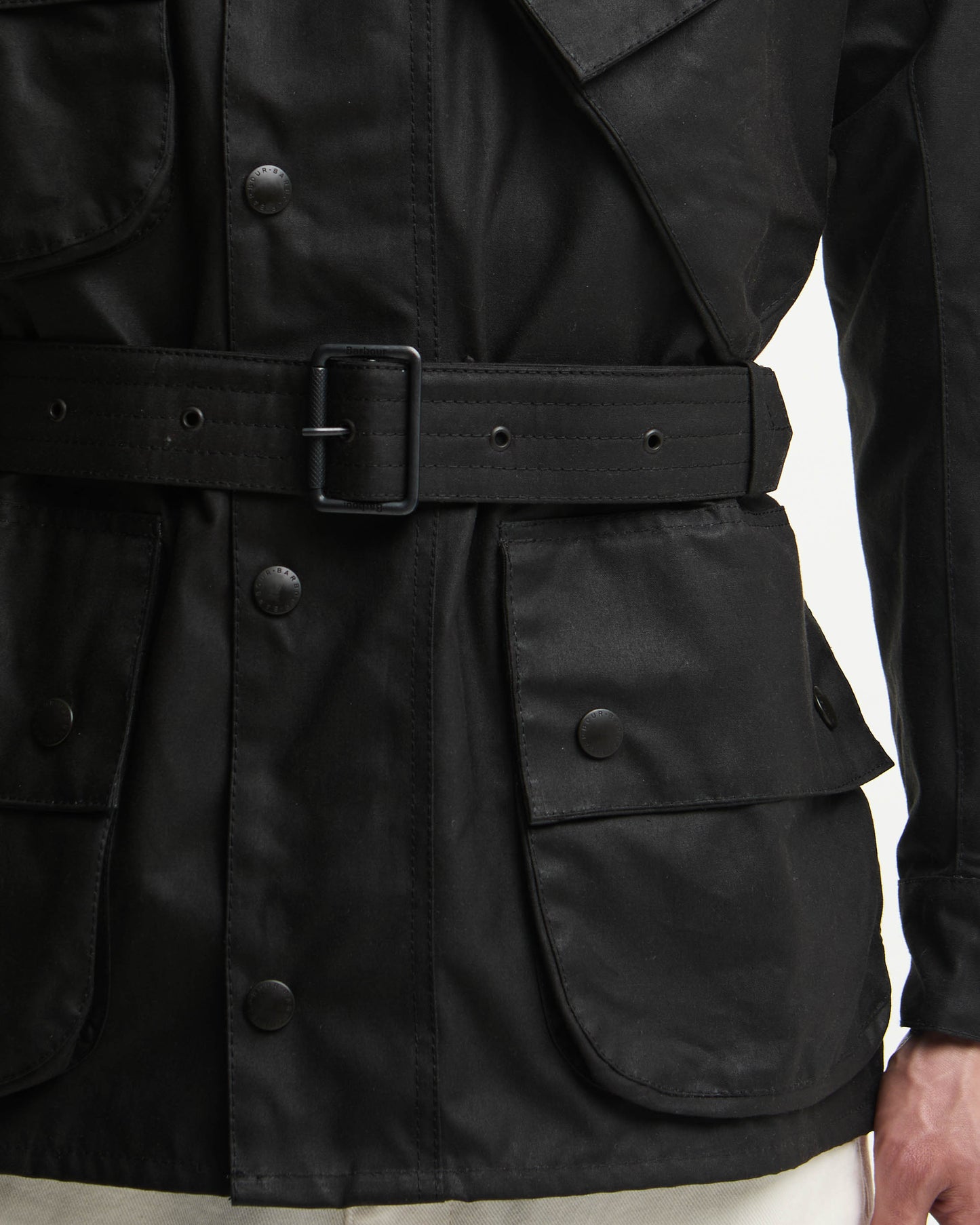 Barbour International Mens Original Wax Jacket - Black/Black | CHO | Designer Mens Wax Jackets