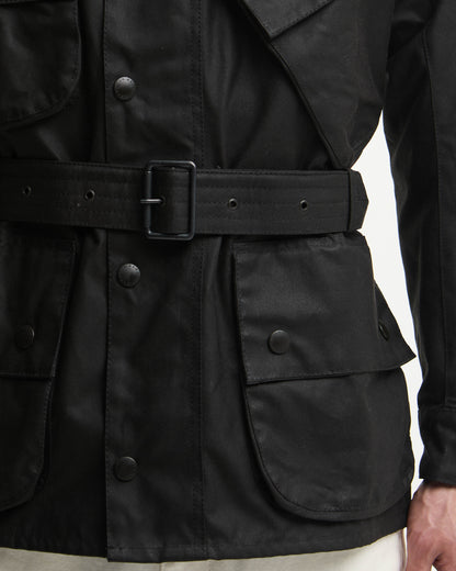 Barbour International Mens Original Wax Jacket - Black/Black | CHO | Designer Mens Wax Jackets