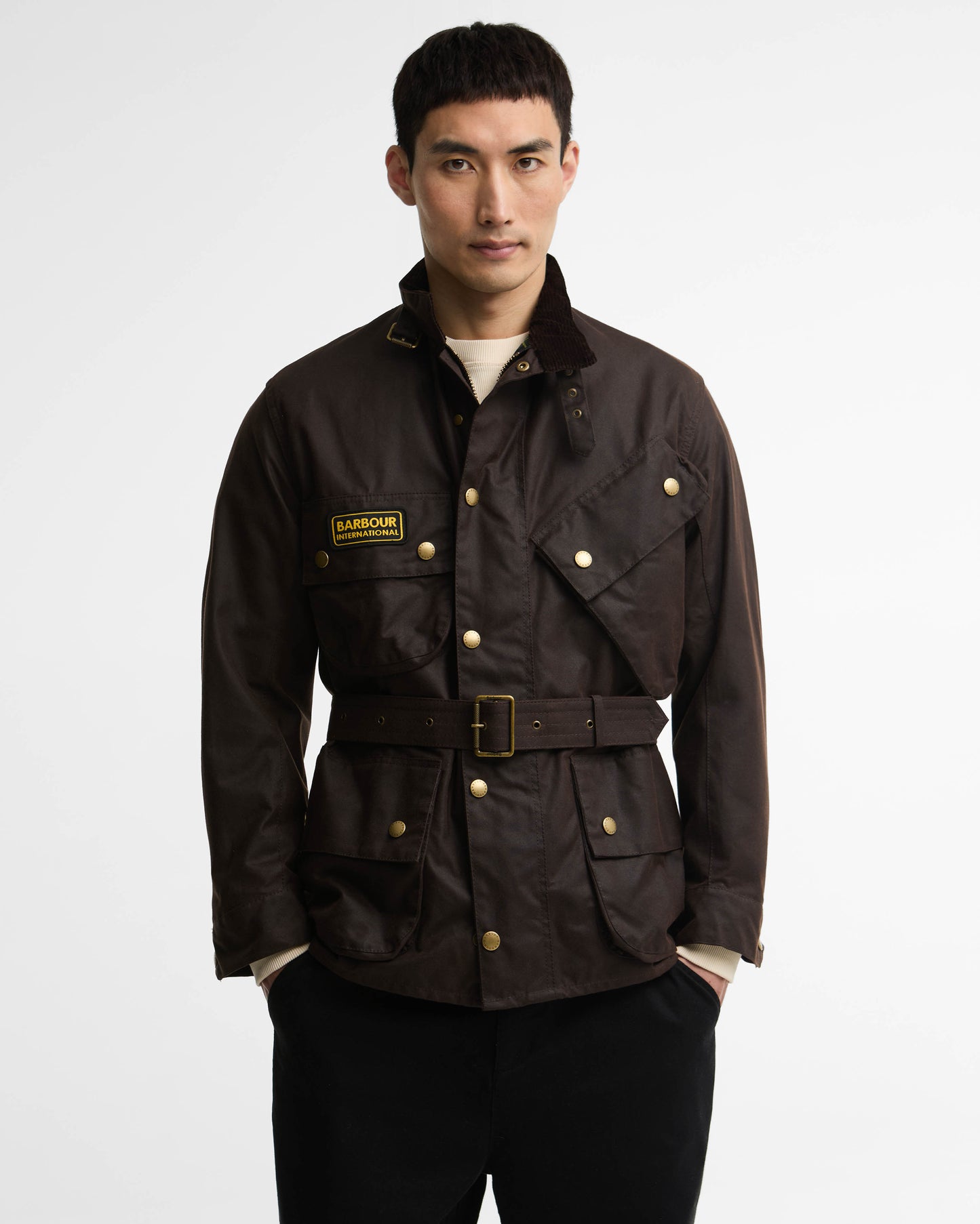 Barbour International Mens Original Wax Jacket - Black Oak | CHO | Designer Mens Wax Jackets