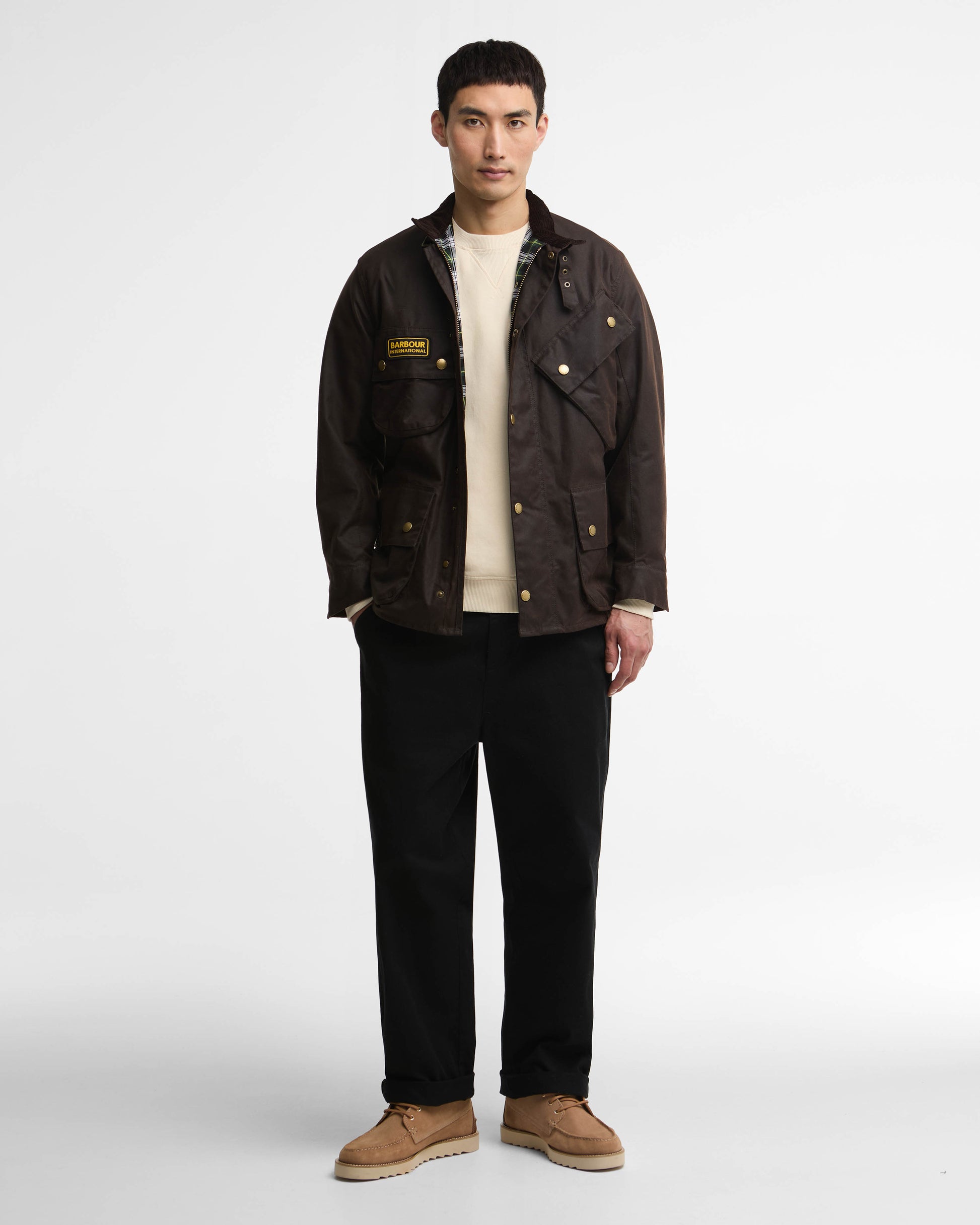 Barbour International Mens Original Wax Jacket - Black Oak | CHO | Designer Mens Wax Jackets