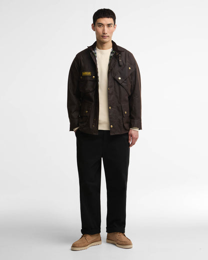 Barbour International Mens Original Wax Jacket - Black Oak | CHO | Designer Mens Wax Jackets